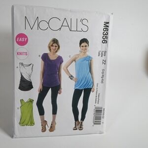 McCall's M6356 Sewing Pattern Misses Tops Women ZZ Lrg-Xlg-Xxl Uncut FF